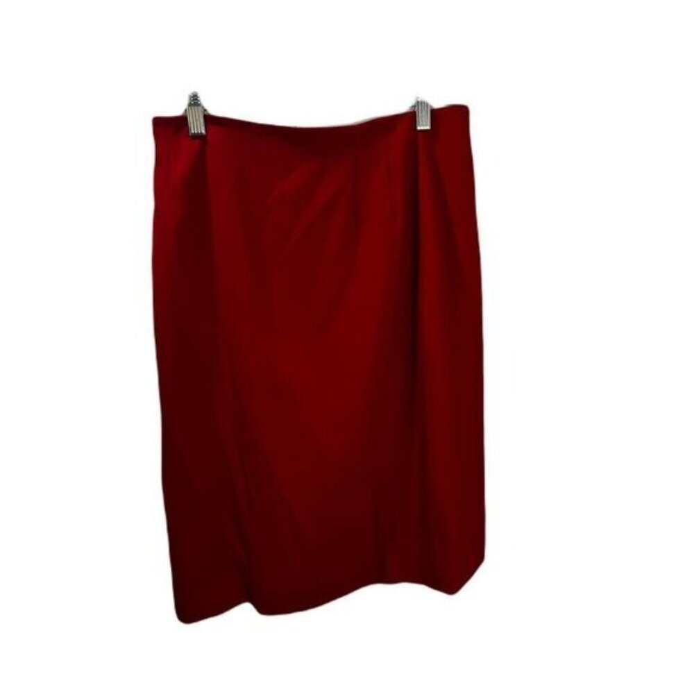 Vintage Red High-Waisted Pencil‎ Skirt With Back Zipper Closure